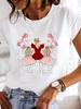 Fashion Short Sleeve Casual Tshirts Clothes Women FeUnisex Watercolor Make Up Flower Summer Clothing Ladies Print Graphic Tee