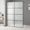 Walk in Shower Screen for Walk in Shower Black 140 x 195 cm Matte ESG Glass