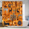 Bright Floral Shower Curtain with Black and White Animal Print Modern Bathroom Decor for Kids Bedroom Customizable Size Waterpro