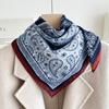 Black Samurai Linen Cotton Scarf 70cm Small Square Women Lightweight Headband Mom Style