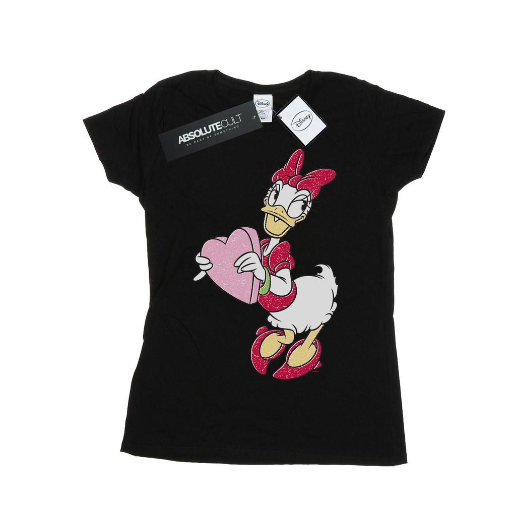 Disney Womens/Ladies Daisy Duck Love Heart Cotton T-Shirt
