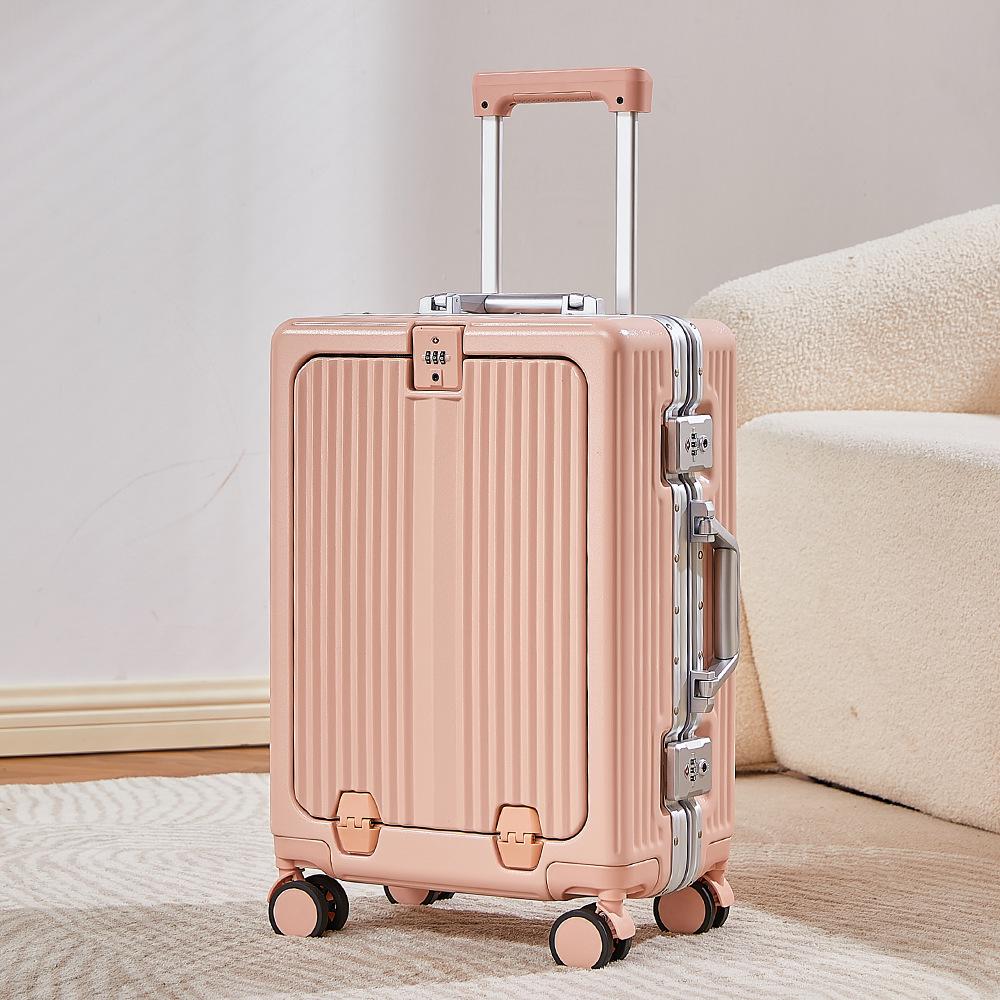 Yongsheng 20" Cabin Suitcase with Universal Wheels, Anti-Fall, 24" Optional, Front-Opening Trolley Case, Secure Lock.