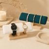 T Shaped Bracelet Display Rack Wooden Base PU Leather Velvet 1PC Anti-Scratch for Bangle Watch Jewelry Shop Home Organization