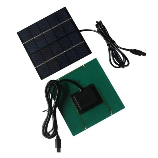 1.5 Вт 5 В Солнечная панель Портативный Легкий Тип-C Для улицы Кемпинг Велоспорт Пауэрбанк Мобильный телефон Аварийное зарядное устройство Поликристаллическая панель солнечных элементов