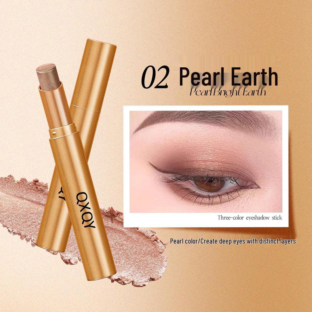 YZS Radiant Eyes 3-Color Glitter Eyeshadow Stick - Beginner-Friendly, Long-Lasting Highlighter Gradient.