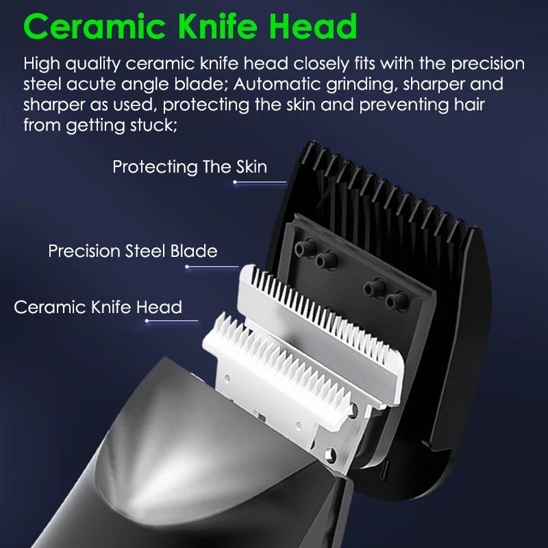 Professional Fashion Electric Hair Clippers Quiet Cordless Body Hairs Trimmers For Man Waterproof Wet/Dry Groomer Shaver Razor