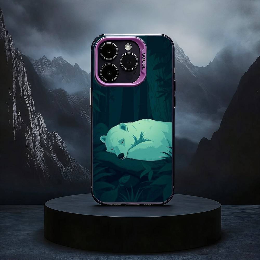 A-Animal P-Polar B-Bear Phone Case For iPhone17,16,15,14,13,12,11 Plus,Pro Max Black Candy silver phone case