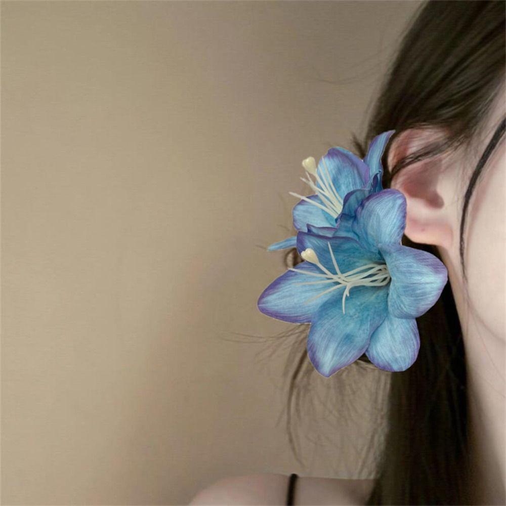 Cloth Flower Hairpin Korean Style Bohemia Hairpins Simulation Flower Duckbill Clip  Ladies/Girls