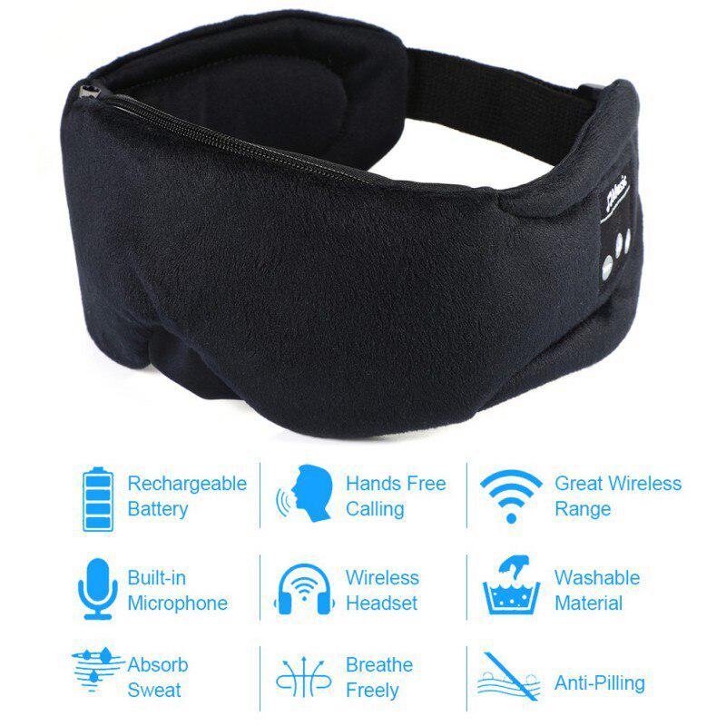 Newest Bluetooth 5.0 Wireless Eye Mask Sleeping Headband Wiht Mic Handsfree Earphones Washable Music Headphones Eye Masks