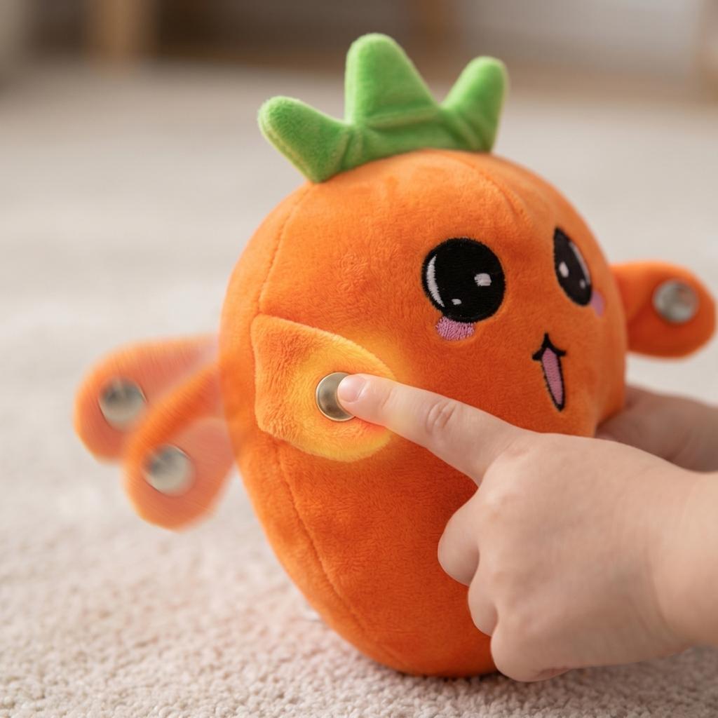 Плюшевая игрушка Интерактивный датчик ритма Музыкальный инструмент Мягкая набивная игрушка-животное для детей Малышей Раннее обучение и сенсорное развитие