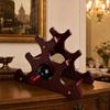 Деревянная винная полка для столешницы, rustic подставка-держатель для бутылок со вешалкой для бокалов, органайзер в стиле кантри для домашнего бара кухни, винтажный подарок для любителей вина