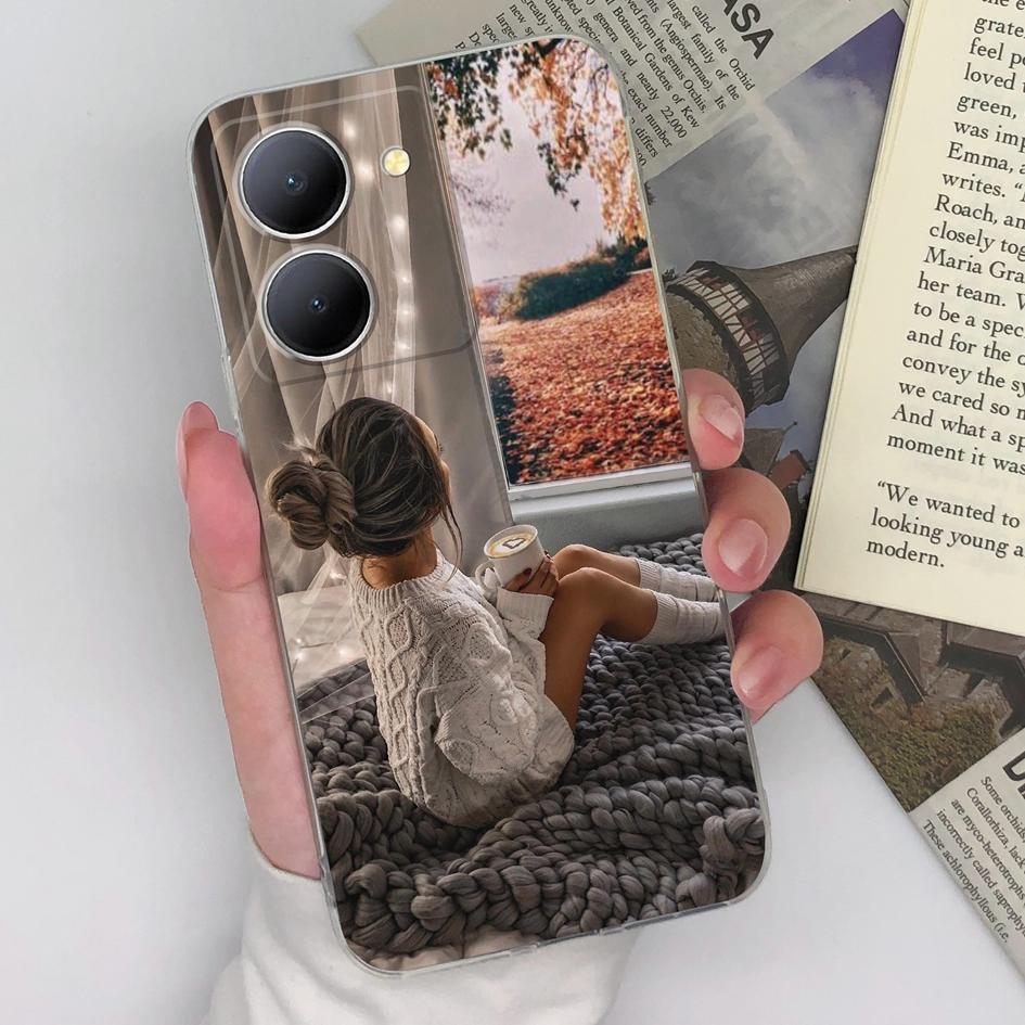 Для Vivo Y36 Y20 Y15S Y02 Y11 Y12 Y35 Y33s Y31 Y30 Y27 Чехол для телефона Задняя крышка Модный противоударный прозрачный мягкий силиконовый чехол из ТПУ для Vivo для мальчиков и девочек