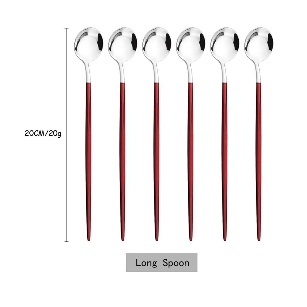 6 шт./компл., красочная ложка с длинной ручкой, столовая посуда, посуда для сока, кофе, перемешивающая посуда, ложка для мороженого, набор столовых приборов, кухонные инструменты