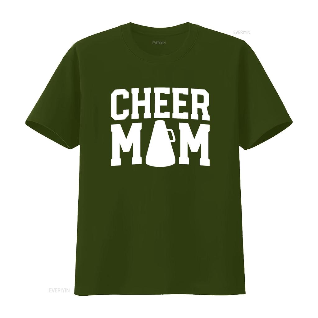 Футболка 'Cheer Mom' для женщин Мать чирлидерши винтажная стираная удобная дизайнерская одежда мягкая повседневная мужская с принтом