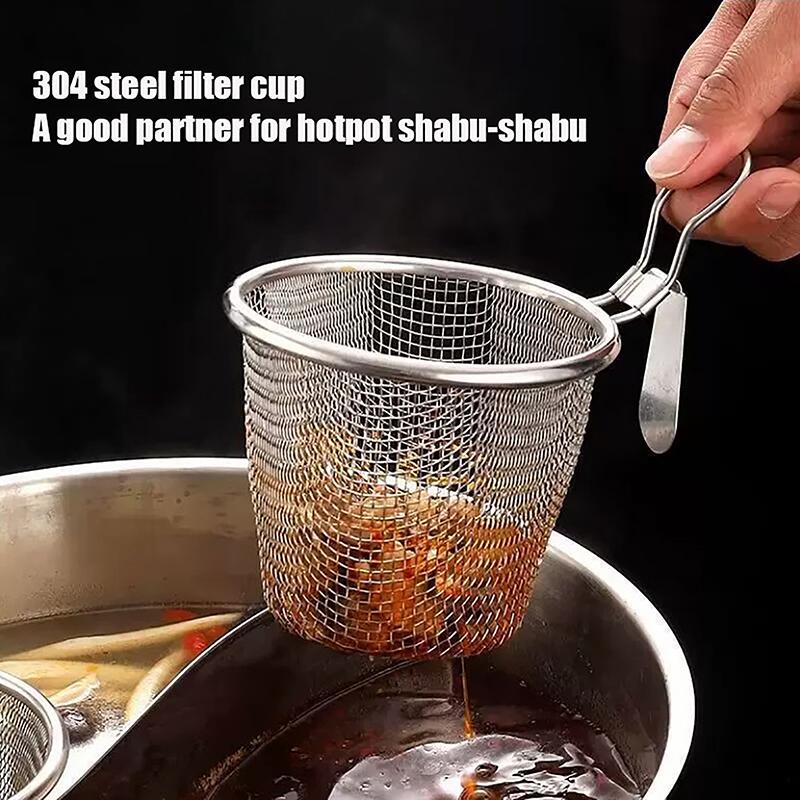 Stainless Steel Mesh Net Strainer Basket Colander Pot Boil Food Colander To Strain Rinse Fry Steam Cook Vegetables Pasta