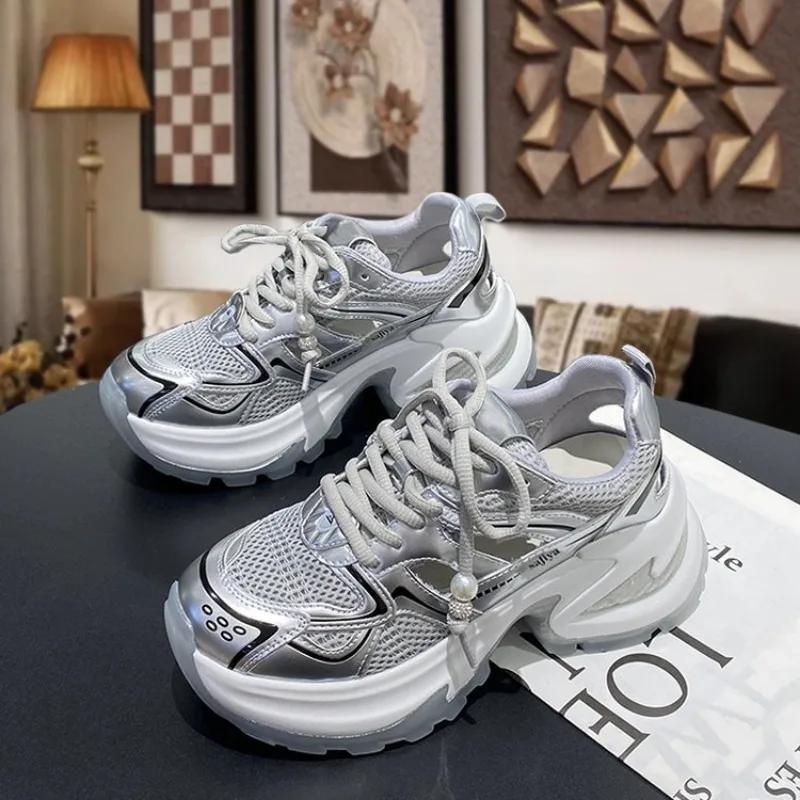 Женские кроссовки на платформе из кожи, повседневные женские кроссовки для бега на открытом воздухе, кроссовки, женские тенденции, вулканизированная обувь Zapatillas Mujer