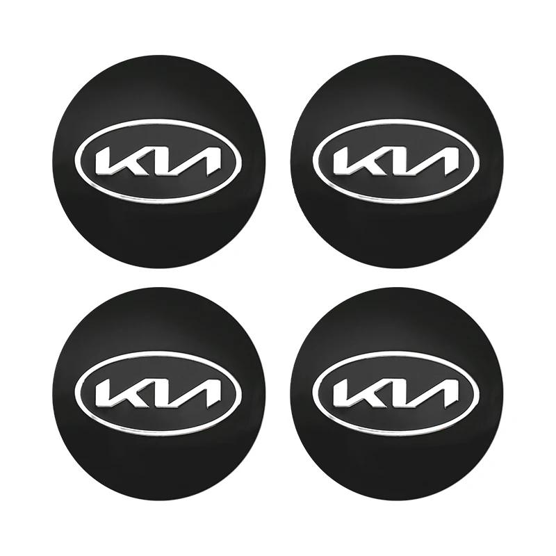 QZGF3 4pcs 3D 56mm Car emblem Wheel hub Center Cap Badge covers sticker Decals Styling accessories For KIA EV6 Sorento Niro Stinger