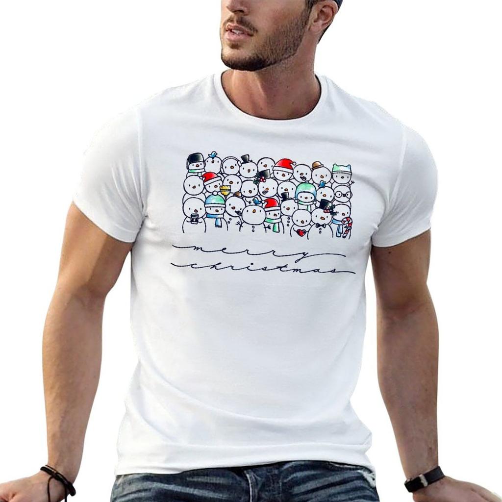 Christmas Snowmen TShirt man t shirts graphic man t shirts cotton TShirt