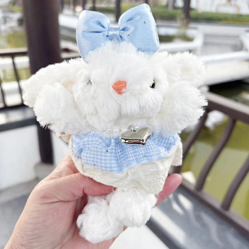 Милый мультяшный пушистый кролик кукла брелок кулон для рюкзака кулон сумка аксессуары креативный чучела животных брелок для подарков