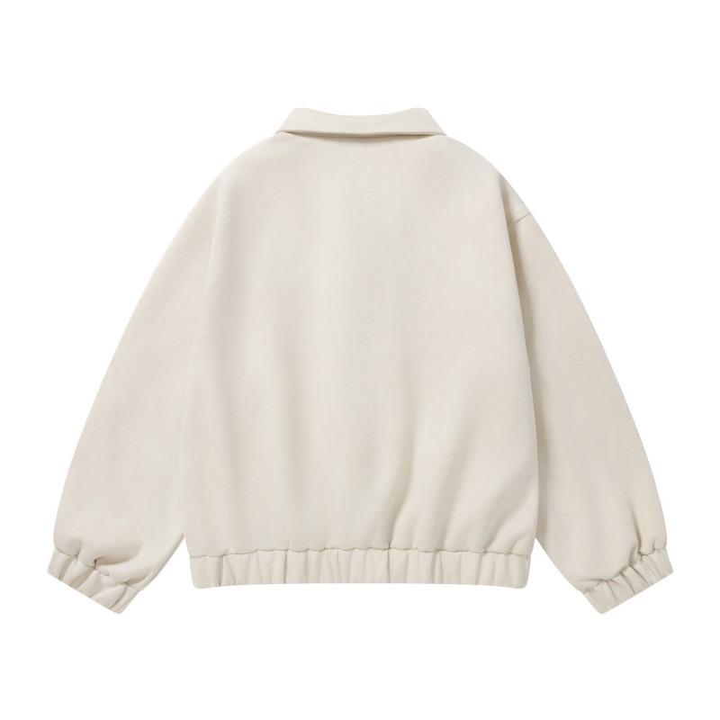 American Vintage Dog Embroidered Suede Jacket Loose Casual Trendy Couple Outerwear Men Women