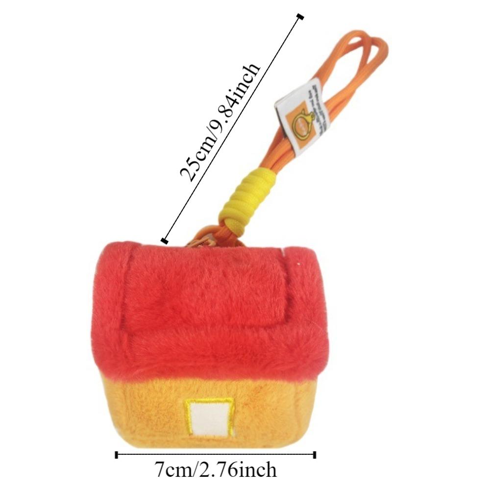 Fluffy Simulation House Plush Toy Jewelry House Car Keyring House Shape Plush Keychain  Home Decor