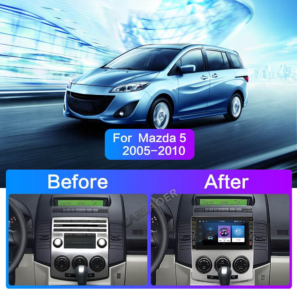 8-дюймовый 2 Din Android-автомобильный радиоприемник мультимедийный видеоплеер для Mazda 5 2005-2010 с кнопкой WiFi BT 1 + 32 ГБ