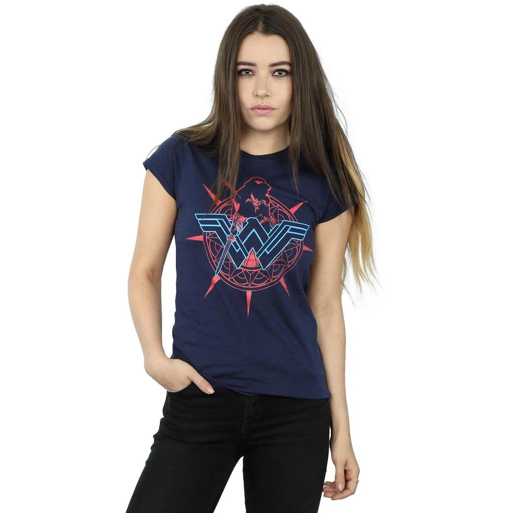 DC Comics Womens/Ladies Wonder Woman Warrior Shield Cotton T-Shirt