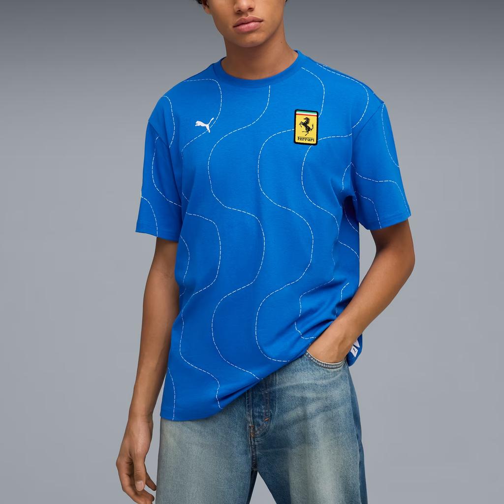 Puma Scuderia Ferrari HP Monza Удобная Мягкая Универсальная Спортивная Футболка Мужские Топы 633161-09