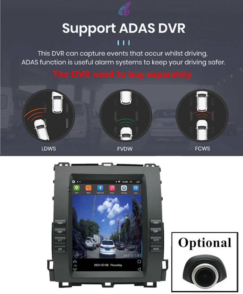 9.7" Android 11 Четырехъядерный Автомагнитола Радио Навигация GPS FM RDS Для 02-09 Lexus GX470