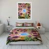 Colorful flowers surrounding sky. Bedding sets Duvet cover sets Duvet covers Pillowcases(1 * Duvet Cover 2 * Pillowcases without duvet insert)