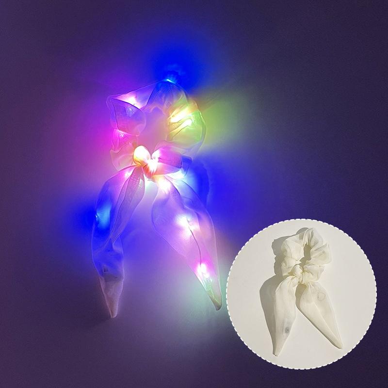 Популярная мигающая светящаяся резинка для волос LED Светящиеся скранчи Женские светящиеся резинки для волос Хэллоуин светящаяся повязка на голову