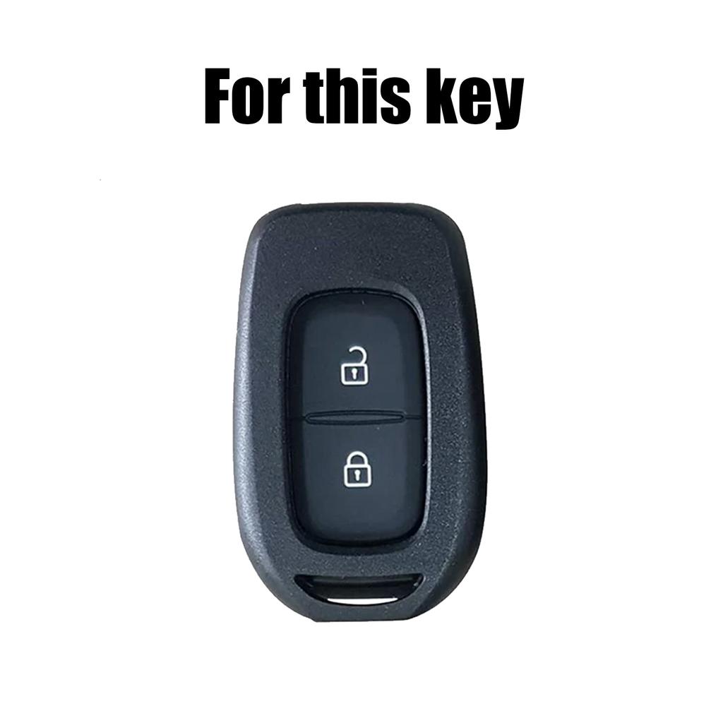 PU Leather 2 Button Car Remote Key Fob Chain Cover Case For Renault Kwid Symbol Trafic Dacia Sandero Logan Duster 2016 2017 2018