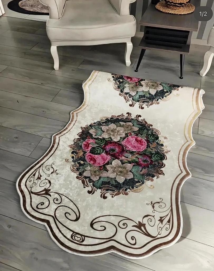EPeddler Home Современный классический узор с розами Цифровая печать Нескользящая точечная основа Новое поколение гостиной, кухни, столовой Ковер и дорожка