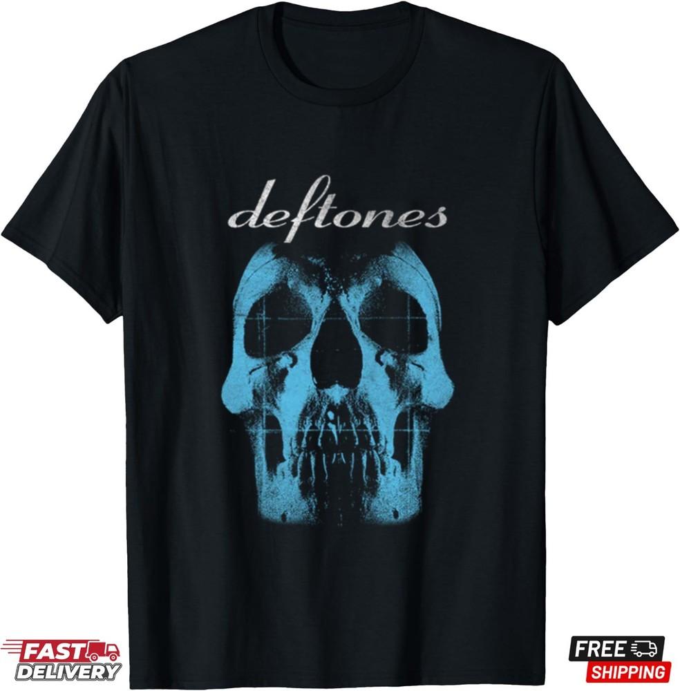 Футболка Deftones Синий Череп Семейная Фанатская Металлическая Футболка Подарок для Фанатов Унисекс Футболка