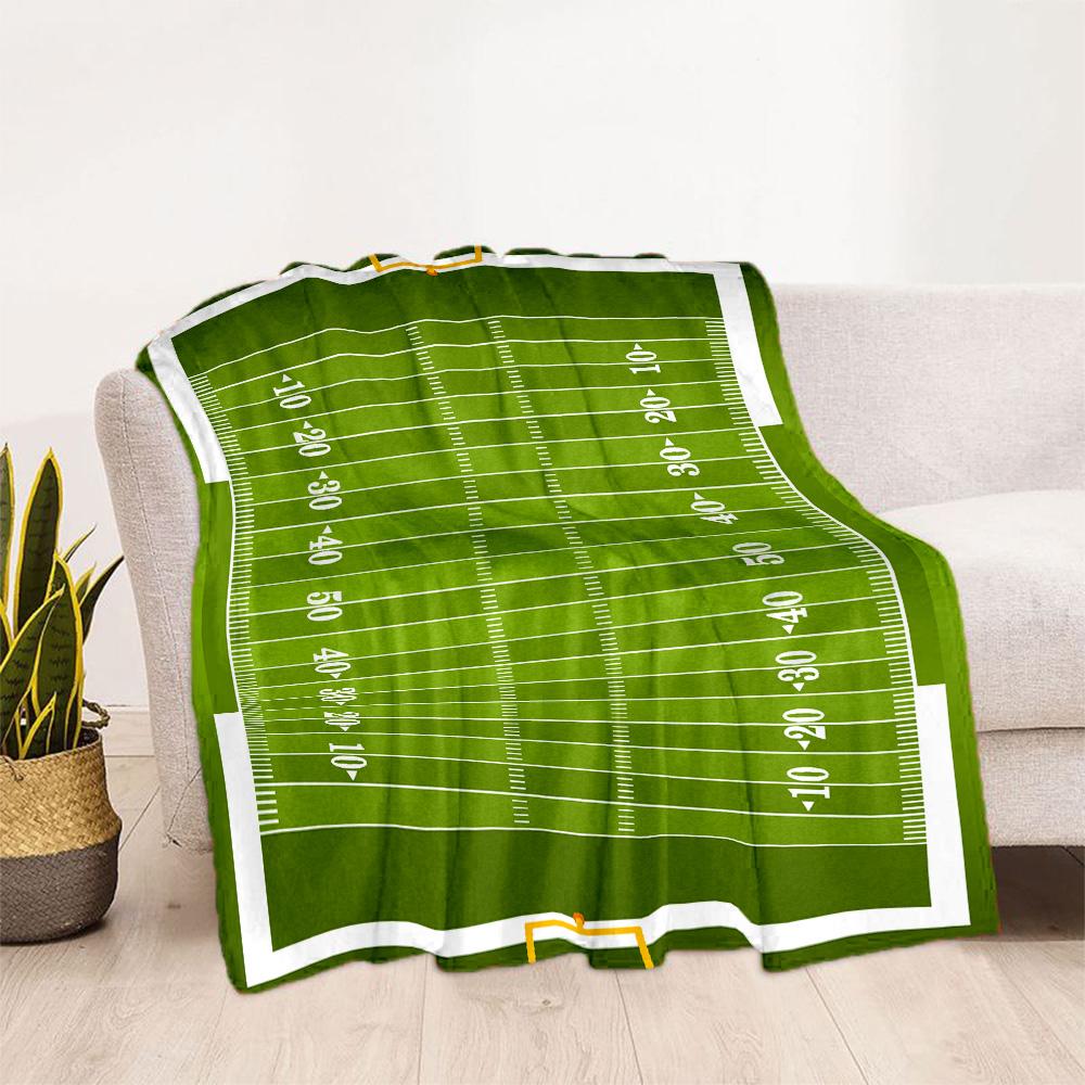 1pc Football Field Layout blanket Soft and Warm for Sofa Office Camping Travel Livingroom Great Gift for Friends and Family Comfortable