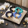 Acrylic Square Beads Bracelet Resin Colorful Elastic Geometric Bracelet Layered Look Exaggerated Stack Hand Chain Daily