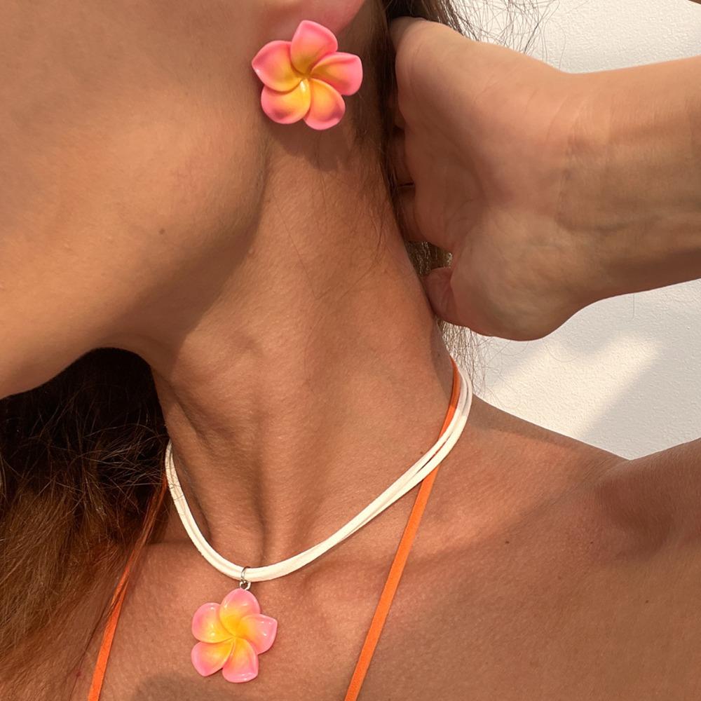 Серьги-цветы в форме яйца, ожерелья, комплект украшений в стиле Богемия, украшения в стиле Богемия, вечеринка