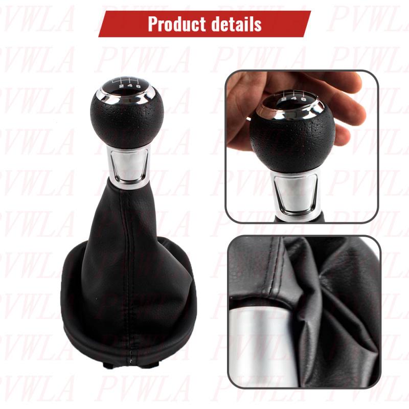 Для VW Caddy Touran 2003 2004 2005 2006 2007 2008 2009 2010 2011 2012 2013 2014 2015 6-ступенчатая ручка переключения передач + чехол из ПУ кожи
