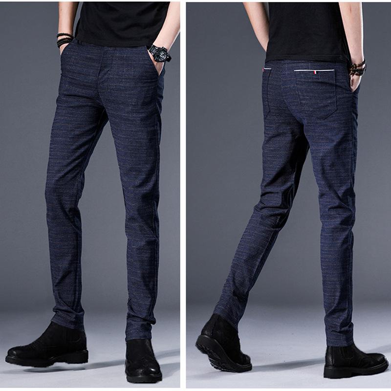 Новые осенние повседневные брюки, мужские корейские версии The Tide of Youth, маленькие прямые хлопковые брюки, мужские узкие мужские брюки