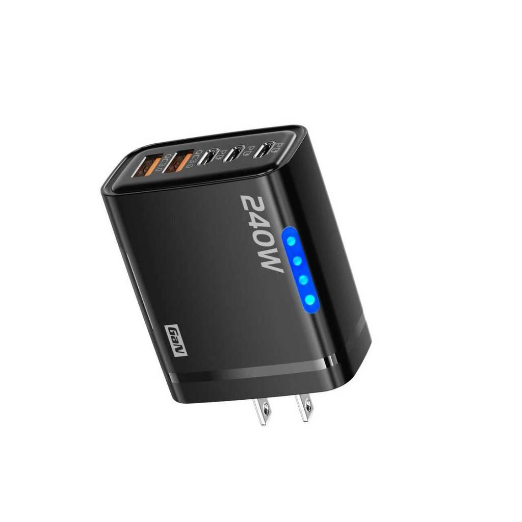 New 5 in 1 GaN Charger For 16 15pro Desktop Laptop Samsung 240W Fast Charging Adapter 120w Type To TypeC Cable Charger