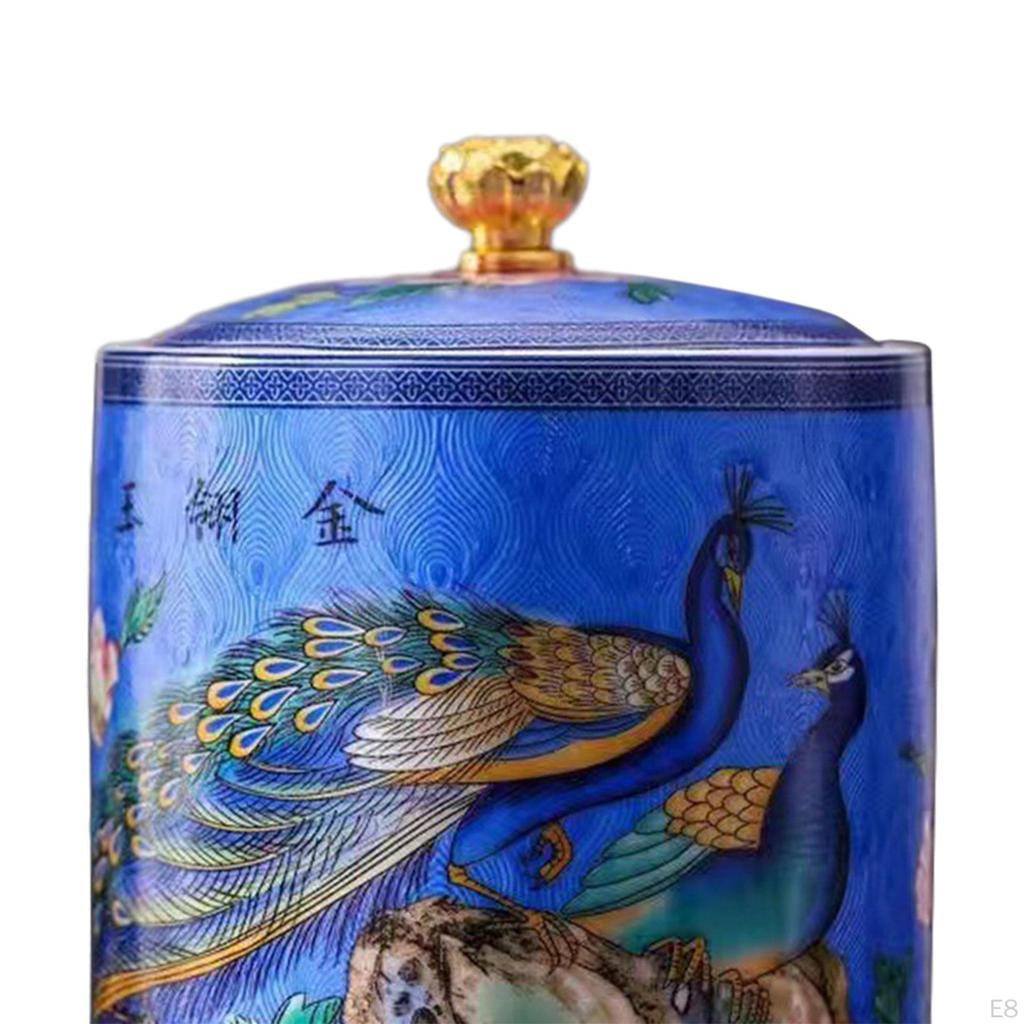 Керамическая банка для чая, бутылка для хранения, банка, глазурованный, ручная роспись, герметичный контейнер