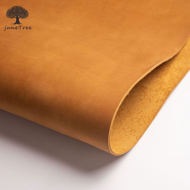 Top Quality Tanned Leather Piece DIY Genuine Leather Material Full Grain Cowhide Yellow Brown Leather Piece Leathercraft