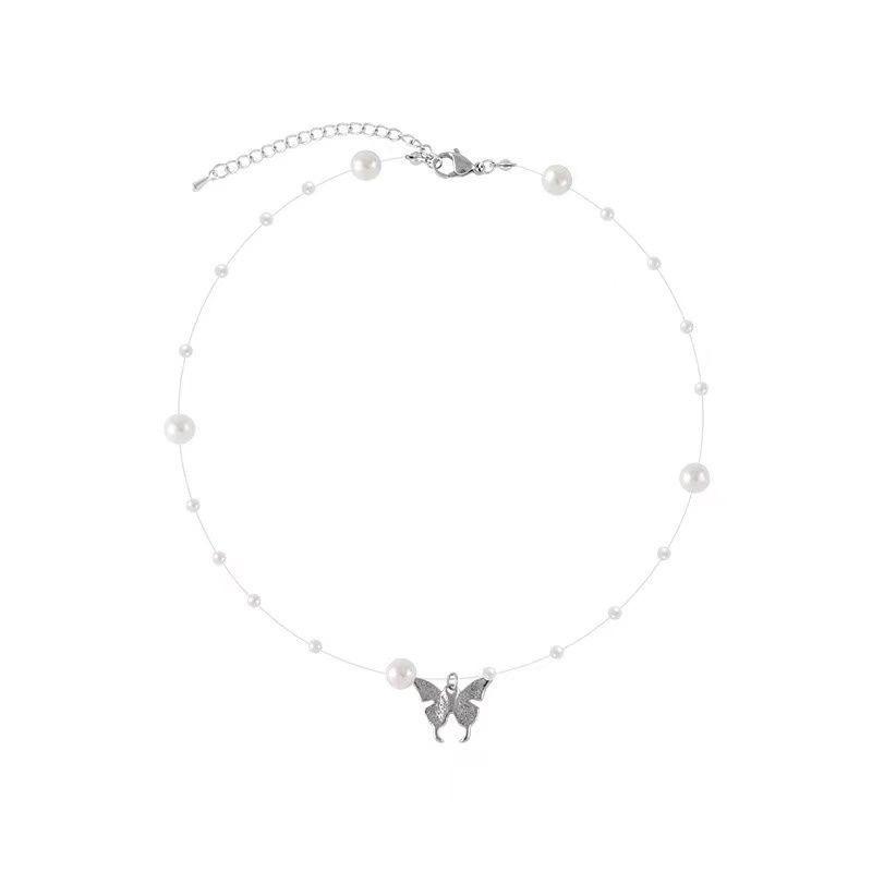 Romantic Butterfly Pearl Necklace - Light Luxury, Niche Design for Women, Spring/Summer Clavicle Chain Accessory