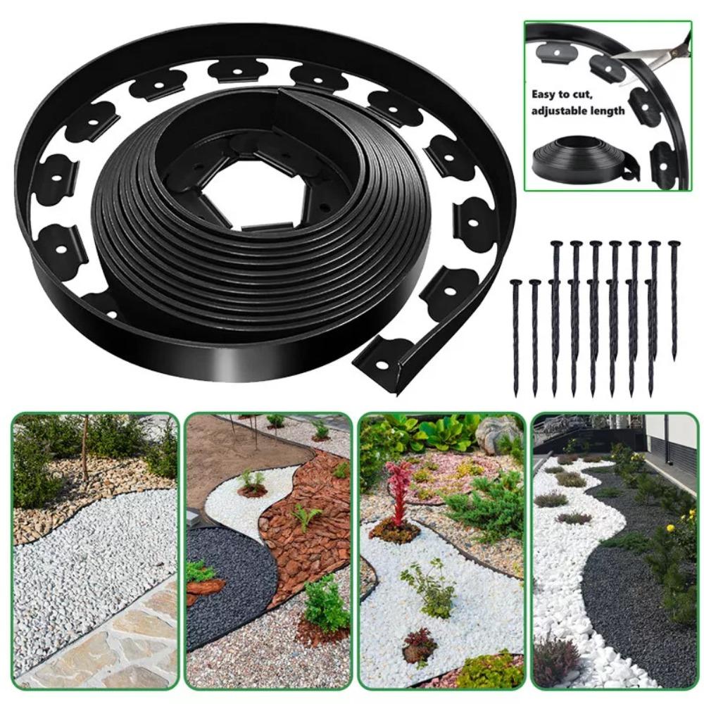 DIY Outdoor Lawn Border Palisade Gardening Decorative Garden Lawn Edging Plant Protection Plastic Grass Border Fence