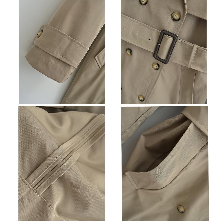 MIEGOFCE 2024 Женская весна-осень двубортный длинный тренчкот с лацканами, однотонная повседневная ветровка в британском стиле с поясом F25003