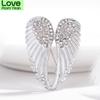 Creative Vintage Wings Crsytal Brooch Pin For Women Men Fashion Trendy Metal Badges Unisex Casual Party Banquet Brooches Jewelry