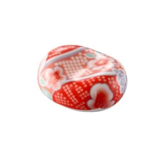Sakura motif ceramic chopstick rest Japanese-style spoon fork tool stand glossy finish suitable banquets parties home restaurants storage chopsticks 6