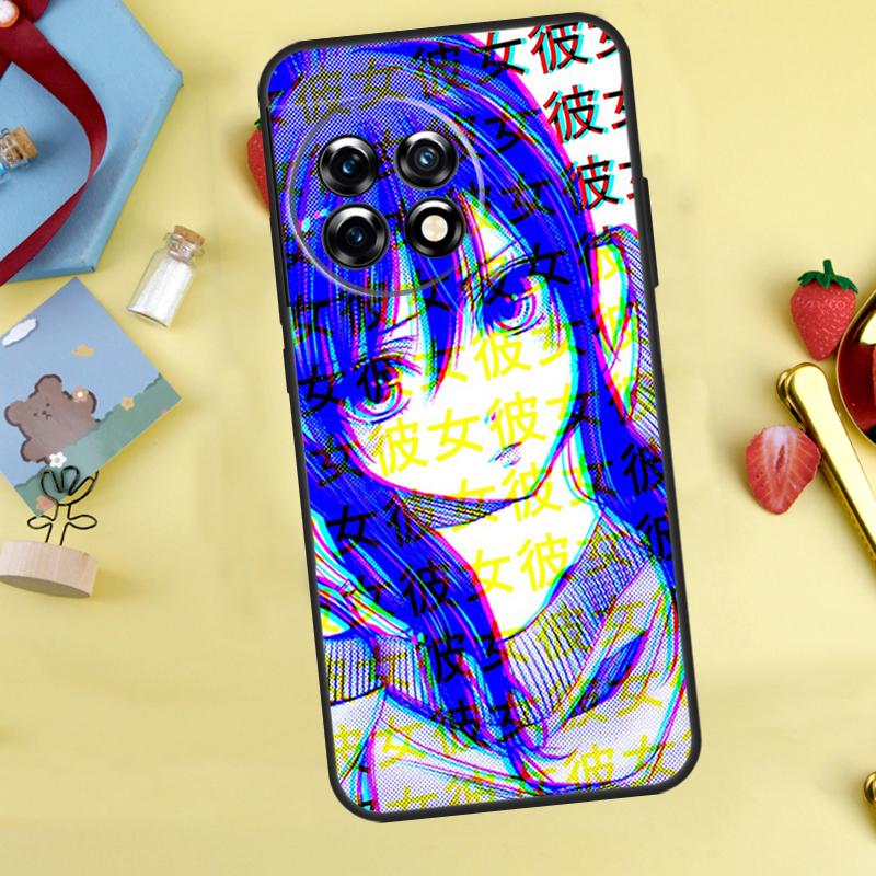 Чехол в стиле 'Печальная аниме эстетика Сэмпай' для OnePlus 12R 10R 13R 13T 15 13 12 11 10 9 10T 8T Nord CE 5 2 3 4 Lite N20 N30