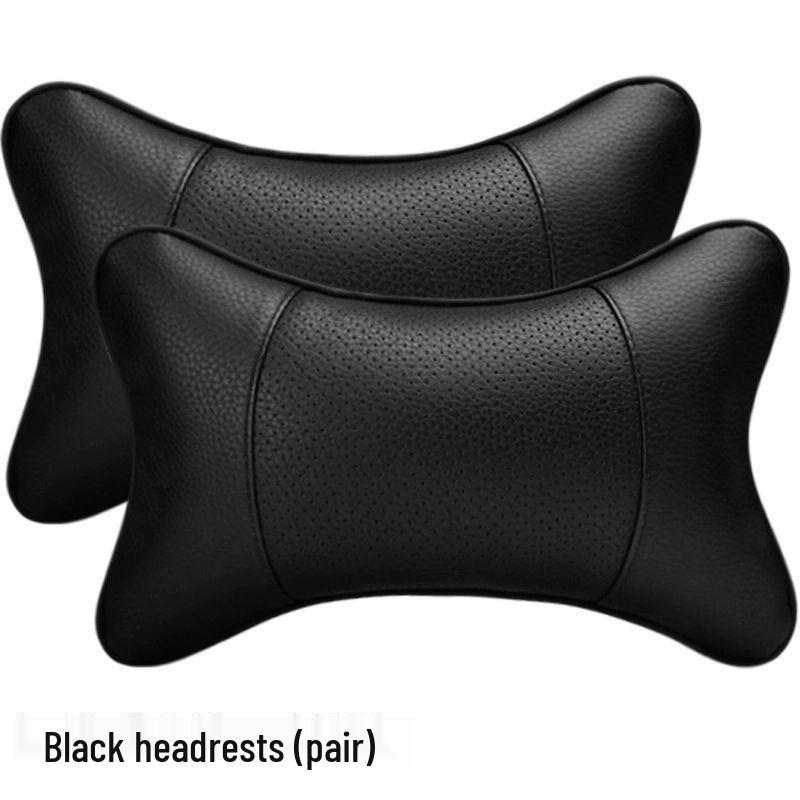 All-Season Genuine Leather Car Headrests & Lumbar Support Pillows