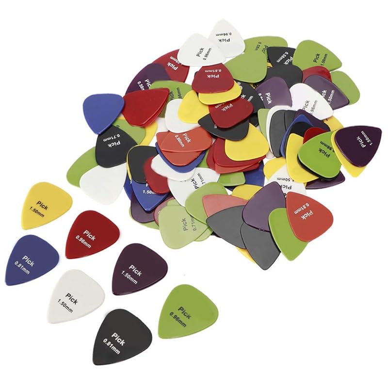 Atyhao [100 pieces] Guitar pick medium guitar pick Teardrop (color random)
